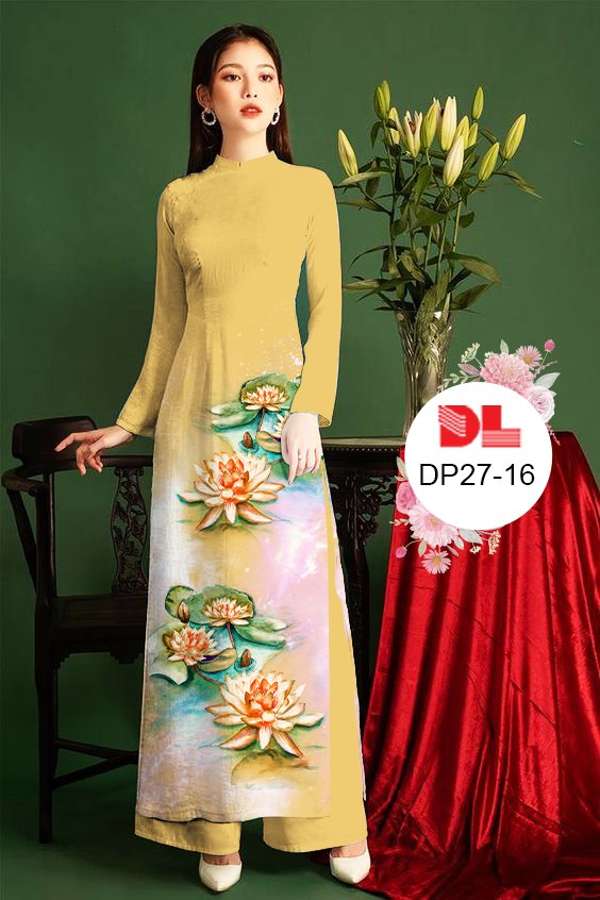 Vải Áo Dài Hoa Sen Mới Ra AD DP27 27 Vải Áo Dài Hoa Sen Mới Ra AD DP27