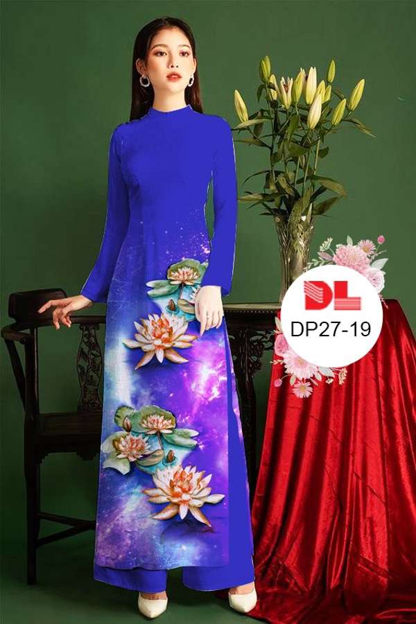 Vải Áo Dài Hoa Sen Mới Ra AD DP27 30 Vải Áo Dài Hoa Sen Mới Ra AD DP27