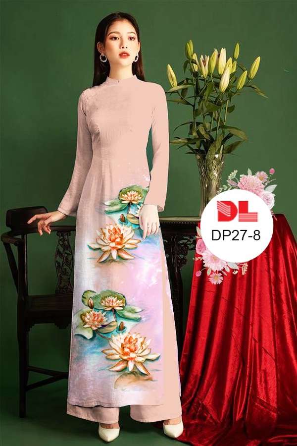 Vải Áo Dài Hoa Sen Mới Ra AD DP27 32 Vải Áo Dài Hoa Sen Mới Ra AD DP27