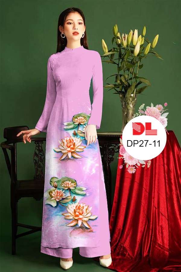 Vải Áo Dài Hoa Sen Mới Ra AD DP27 35 Vải Áo Dài Hoa Sen Mới Ra AD DP27