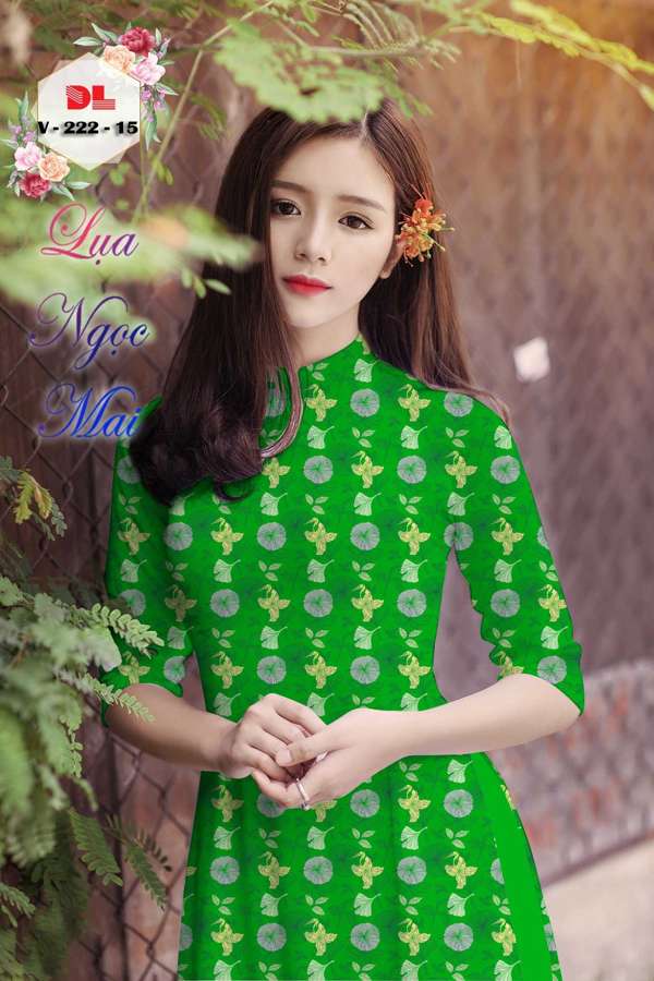 Vải Áo Dài Hoa In 3D Vừa Ra  AD V222