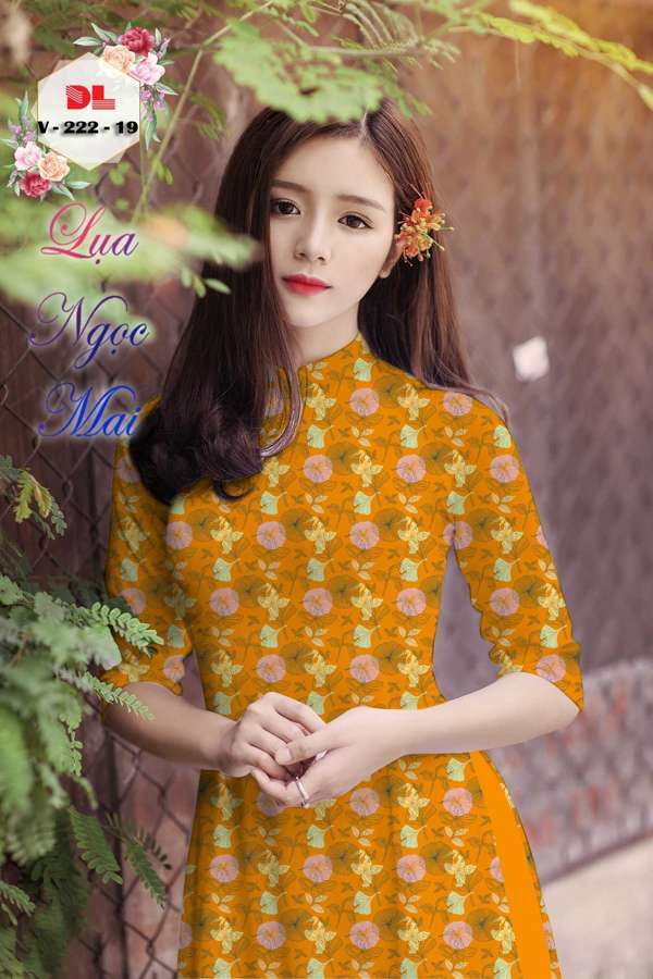 Vải Áo Dài Hoa In 3D Vừa Ra  AD V222