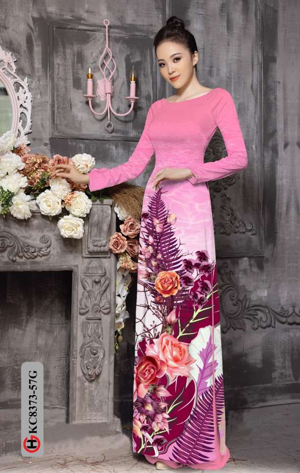 Vải Áo Dài Hoa Hồng Mới Ra AD KC8373