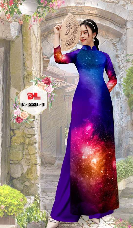 Vải Áo Dài Hoa Văn Thiết Kế 2021 AD V220