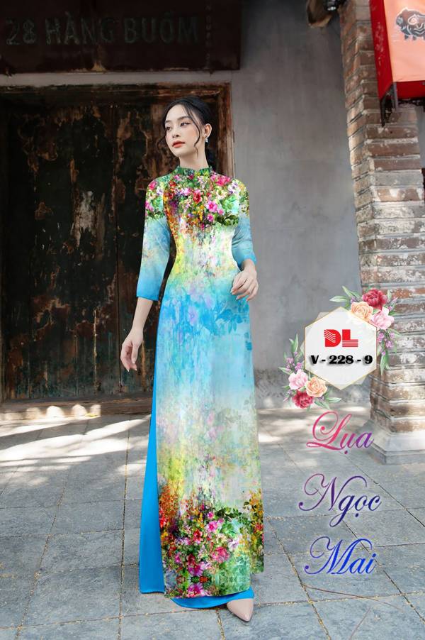 Vải Áo Dài Hoa In 3D Kiểu Mới AD V228 21 Vải Áo Dài Hoa In 3D Kiểu Mới AD V228