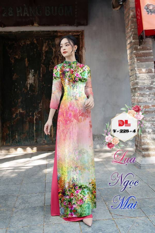Vải Áo Dài Hoa In 3D Kiểu Mới AD V228 25 Vải Áo Dài Hoa In 3D Kiểu Mới AD V228