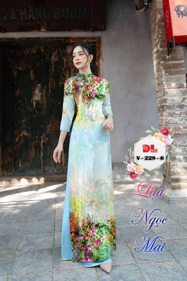 Vải Áo Dài Hoa In 3D Kiểu Mới AD V228 27 Vải Áo Dài Hoa In 3D Kiểu Mới AD V228