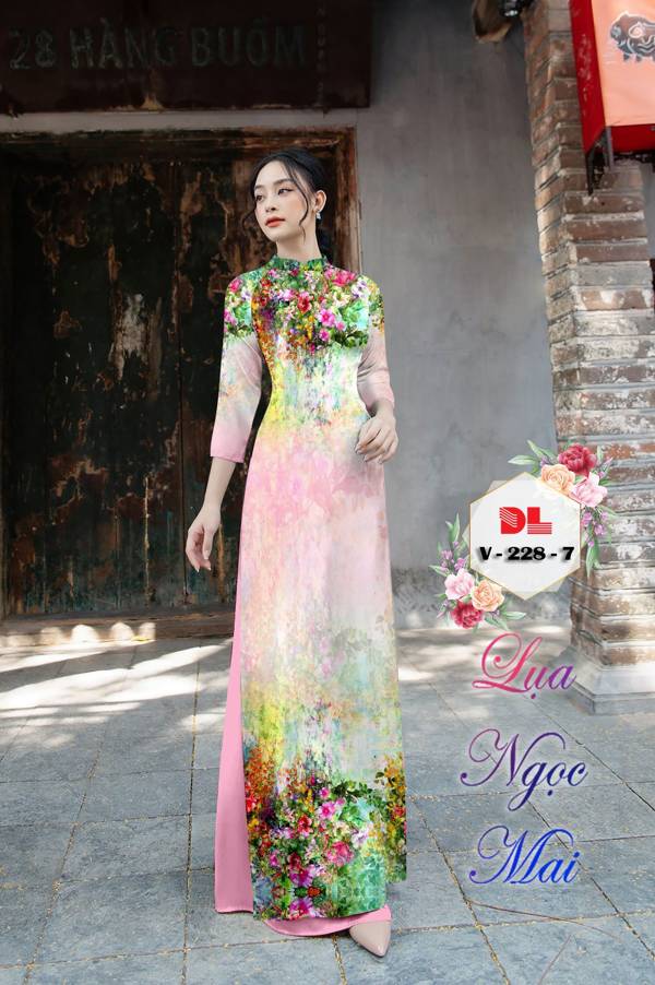 Vải Áo Dài Hoa In 3D Kiểu Mới AD V228 28 Vải Áo Dài Hoa In 3D Kiểu Mới AD V228