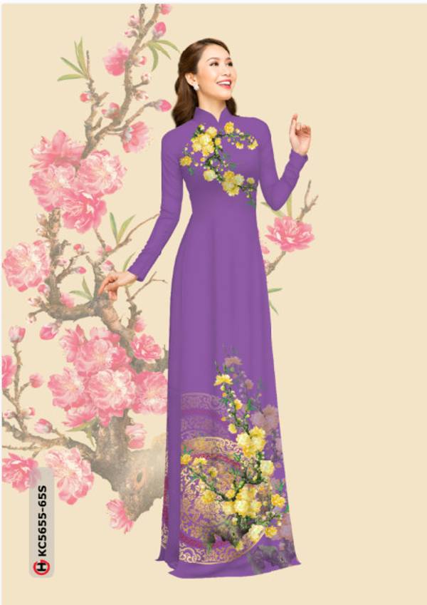 Vải Áo Dài Hoa Mai Vừa Ra AD KC5655 32 Vải Áo Dài Hoa Mai Vừa Ra AD KC5655