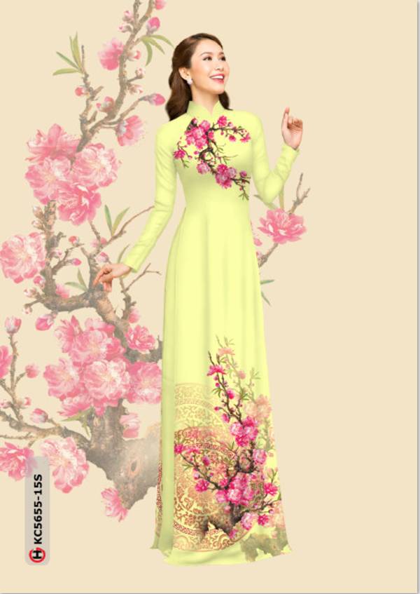 Vải Áo Dài Hoa Mai Vừa Ra AD KC5655 36 Vải Áo Dài Hoa Mai Vừa Ra AD KC5655
