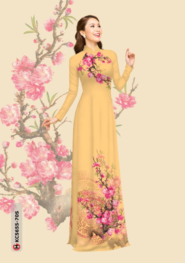 Vải Áo Dài Hoa Mai Vừa Ra AD KC5655 33 Vải Áo Dài Hoa Mai Vừa Ra AD KC5655