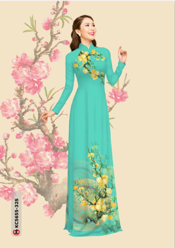 Vải Áo Dài Hoa Mai Vừa Ra AD KC5655 38 Vải Áo Dài Hoa Mai Vừa Ra AD KC5655