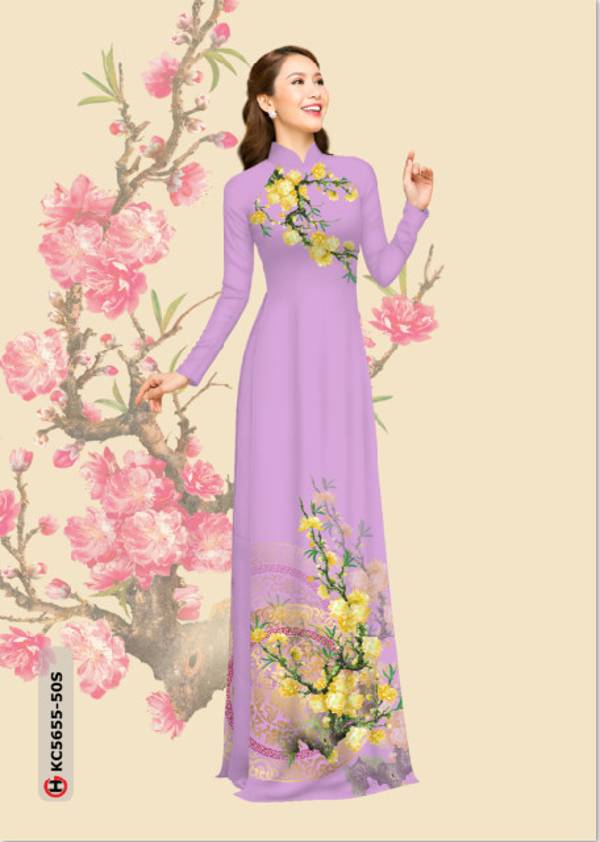 Vải Áo Dài Hoa Mai Vừa Ra AD KC5655 41 Vải Áo Dài Hoa Mai Vừa Ra AD KC5655