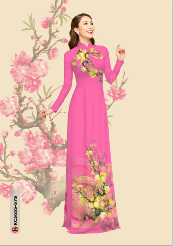 Vải Áo Dài Hoa Mai Vừa Ra AD KC5655 42 Vải Áo Dài Hoa Mai Vừa Ra AD KC5655