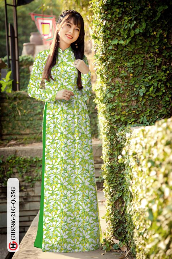 Vải Áo Dài Hoa Đều Mới Ra AD GH8386