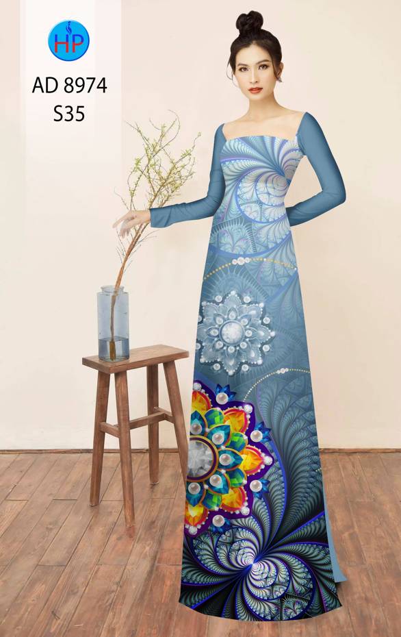 Vải Áo Dài Hoa In 3D Thiết Kế 2021 AD 8974 38 Vải Áo Dài Hoa In 3D Thiết Kế 2021 AD 8974