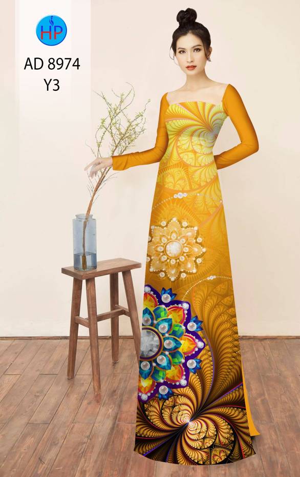 Vải Áo Dài Hoa In 3D Thiết Kế 2021 AD 8974 41 Vải Áo Dài Hoa In 3D Thiết Kế 2021 AD 8974