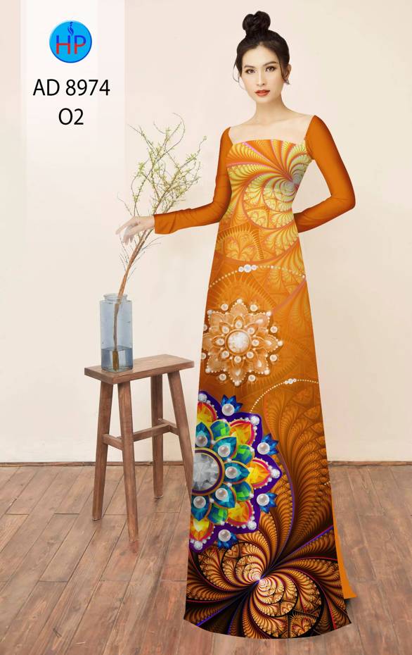 Vải Áo Dài Hoa In 3D Thiết Kế 2021 AD 8974 40 Vải Áo Dài Hoa In 3D Thiết Kế 2021 AD 8974
