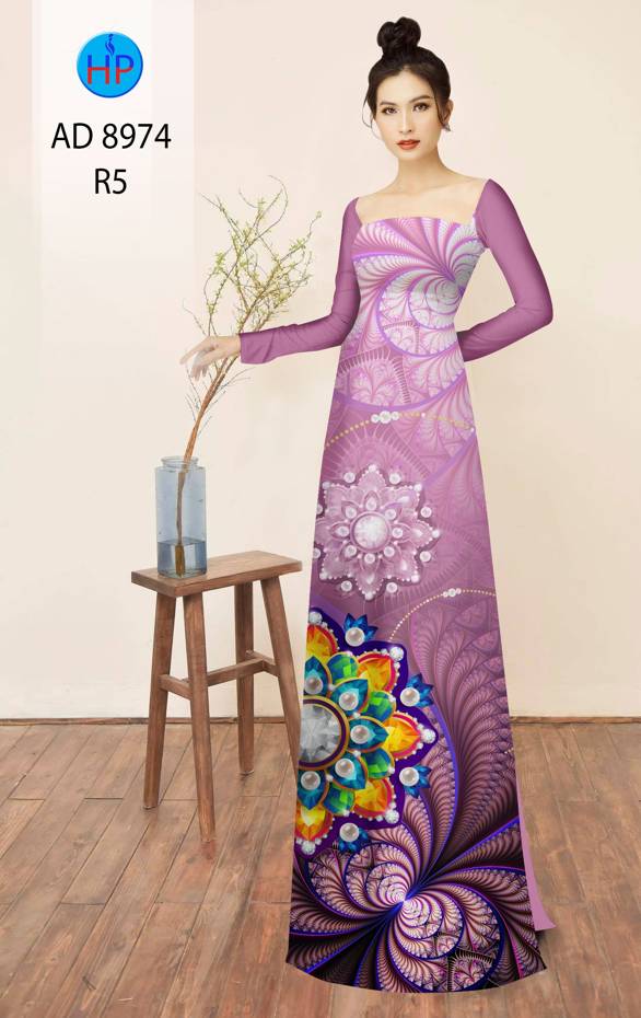 Vải Áo Dài Hoa In 3D Thiết Kế 2021 AD 8974 42 Vải Áo Dài Hoa In 3D Thiết Kế 2021 AD 8974
