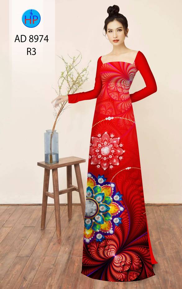 Vải Áo Dài Hoa In 3D Thiết Kế 2021 AD 8974 43 Vải Áo Dài Hoa In 3D Thiết Kế 2021 AD 8974