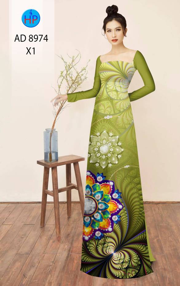 Vải Áo Dài Hoa In 3D Thiết Kế 2021 AD 8974 46 Vải Áo Dài Hoa In 3D Thiết Kế 2021 AD 8974