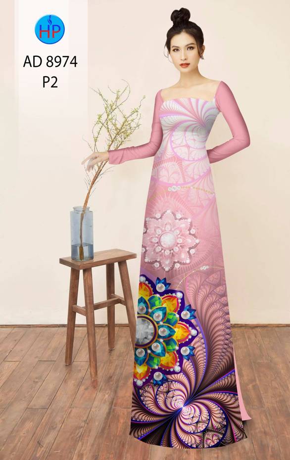Vải Áo Dài Hoa In 3D Thiết Kế 2021 AD 8974 45 Vải Áo Dài Hoa In 3D Thiết Kế 2021 AD 8974