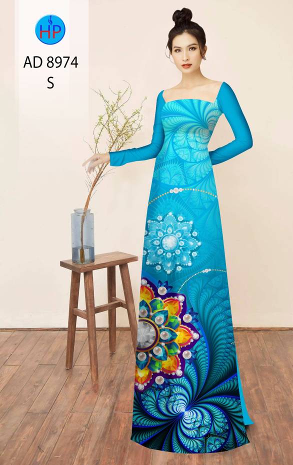 Vải Áo Dài Hoa In 3D Thiết Kế 2021 AD 8974 48 Vải Áo Dài Hoa In 3D Thiết Kế 2021 AD 8974