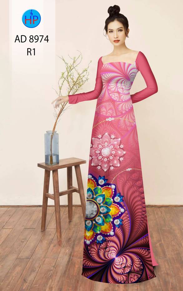 Vải Áo Dài Hoa In 3D Thiết Kế 2021 AD 8974 50 Vải Áo Dài Hoa In 3D Thiết Kế 2021 AD 8974