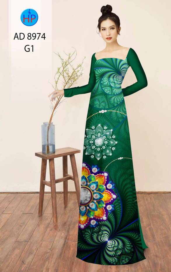Vải Áo Dài Hoa In 3D Thiết Kế 2021 AD 8974 52 Vải Áo Dài Hoa In 3D Thiết Kế 2021 AD 8974