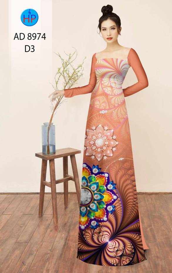 Vải Áo Dài Hoa In 3D Thiết Kế 2021 AD 8974 51 Vải Áo Dài Hoa In 3D Thiết Kế 2021 AD 8974
