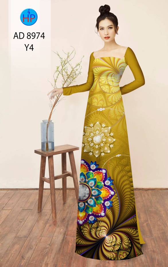 Vải Áo Dài Hoa In 3D Thiết Kế 2021 AD 8974 53 Vải Áo Dài Hoa In 3D Thiết Kế 2021 AD 8974