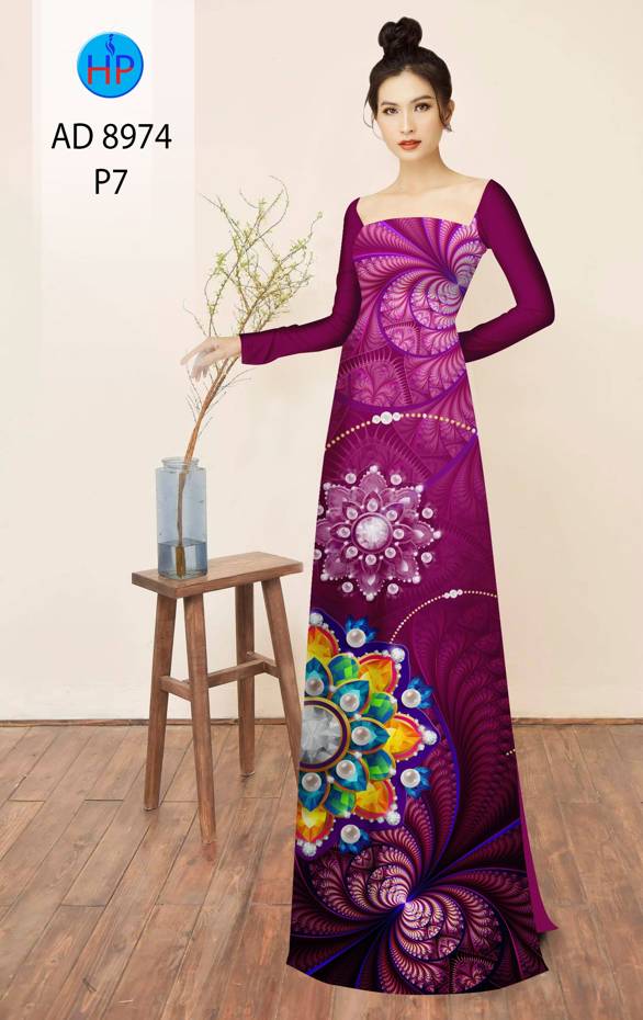 Vải Áo Dài Hoa In 3D Thiết Kế 2021 AD 8974 54 Vải Áo Dài Hoa In 3D Thiết Kế 2021 AD 8974