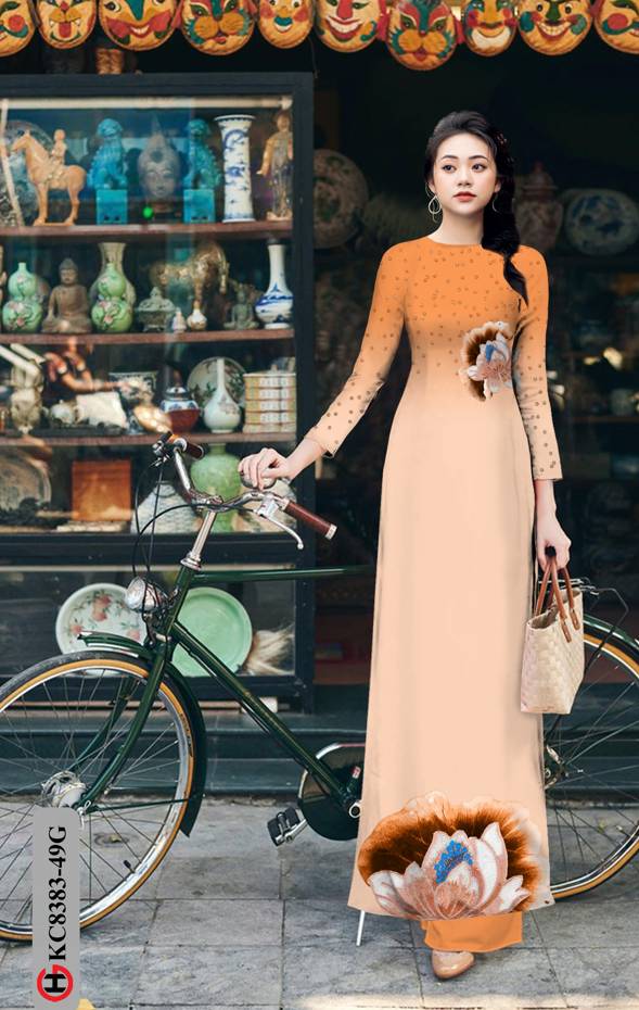 Vải Áo Dài Hoa Sen Thiết Kế 2021 AD KC8383