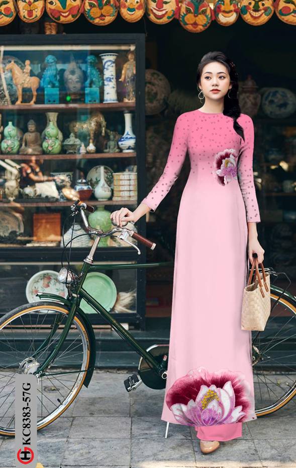 Vải Áo Dài Hoa Sen Thiết Kế 2021 AD KC8383