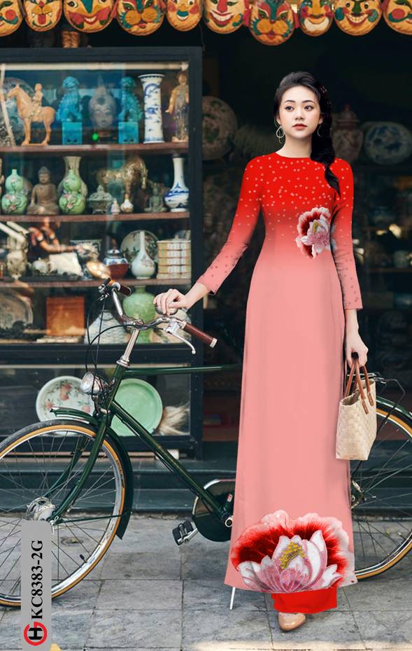 Vải Áo Dài Hoa Sen Thiết Kế 2021 AD KC8383