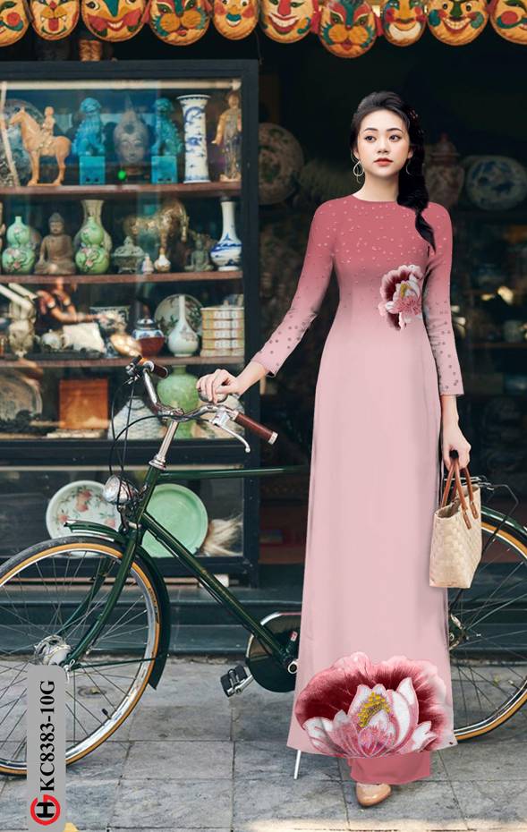 Vải Áo Dài Hoa Sen Thiết Kế 2021 AD KC8383