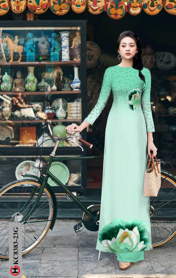 Vải Áo Dài Hoa Sen Thiết Kế 2021 AD KC8383