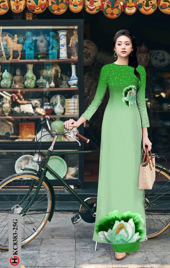 Vải Áo Dài Hoa Sen Thiết Kế 2021 AD KC8383