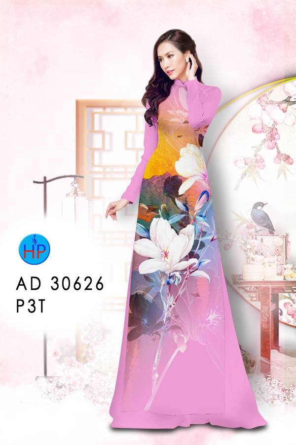 Vải Áo Dài Hoa In 3D Mới Ra AD 30626 44 Vải Áo Dài Hoa In 3D Mới Ra AD 30626