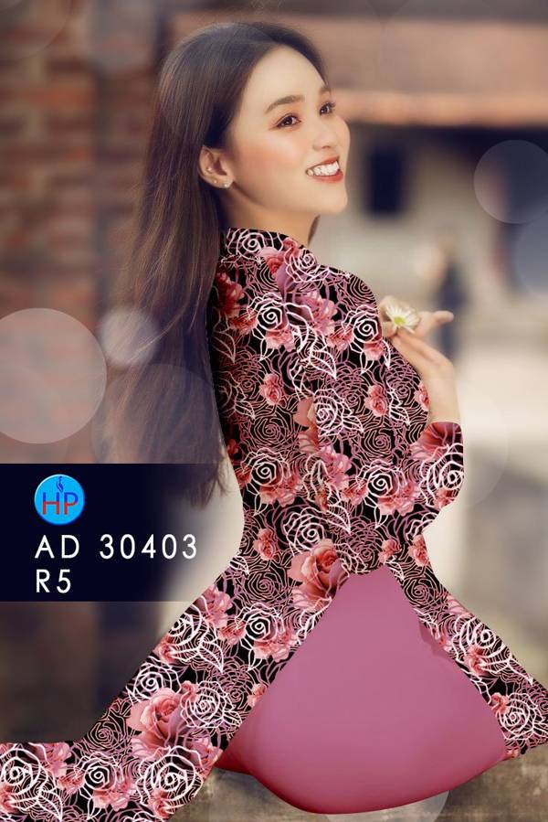 Vải Áo Dài Hoa Hồng Đều Mới Ra AD 30403