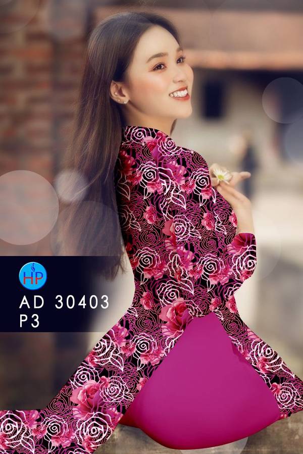 Vải Áo Dài Hoa Hồng Đều Mới Ra AD 30403