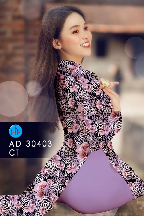 Vải Áo Dài Hoa Hồng Đều Mới Ra AD 30403