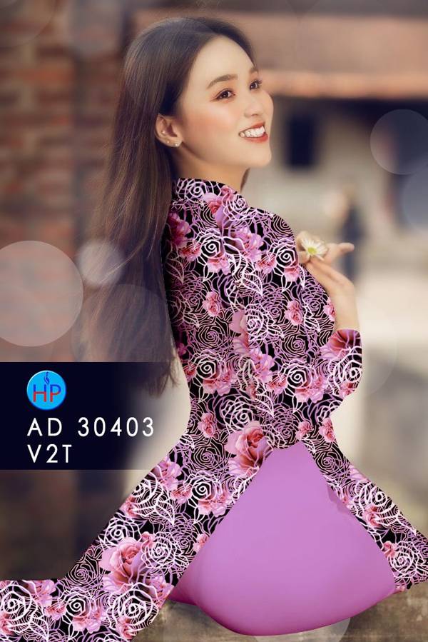 Vải Áo Dài Hoa Hồng Đều Mới Ra AD 30403