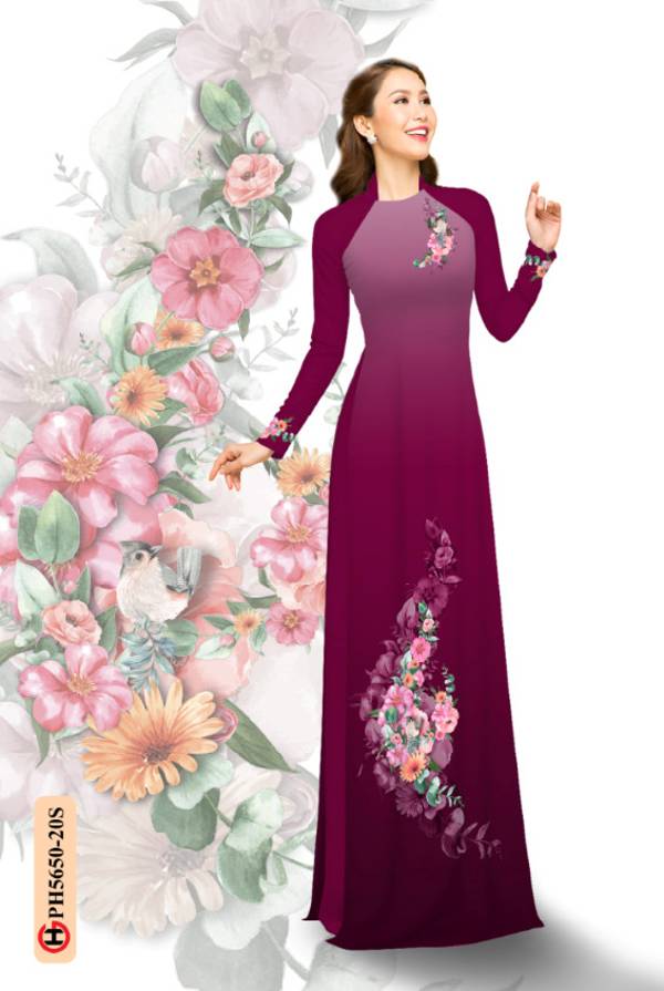 Vải Áo Dài Hoa In 3D Độc Đáo AD PH5650 31 Vải Áo Dài Hoa In 3D Độc Đáo AD PH5650