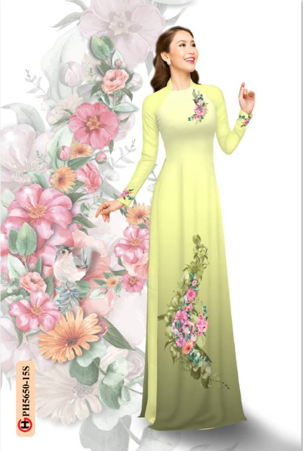 Vải Áo Dài Hoa In 3D Độc Đáo AD PH5650 32 Vải Áo Dài Hoa In 3D Độc Đáo AD PH5650