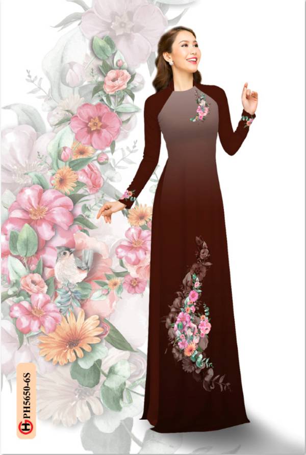 Vải Áo Dài Hoa In 3D Độc Đáo AD PH5650 35 Vải Áo Dài Hoa In 3D Độc Đáo AD PH5650