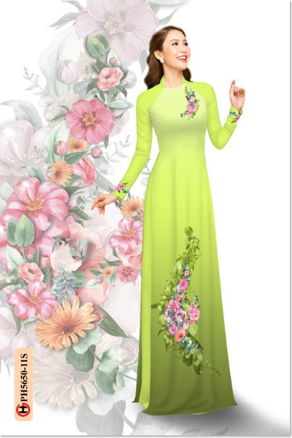 Vải Áo Dài Hoa In 3D Độc Đáo AD PH5650 34 Vải Áo Dài Hoa In 3D Độc Đáo AD PH5650