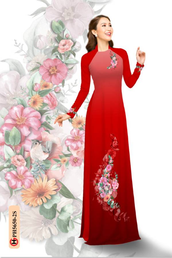 Vải Áo Dài Hoa In 3D Độc Đáo AD PH5650 36 Vải Áo Dài Hoa In 3D Độc Đáo AD PH5650