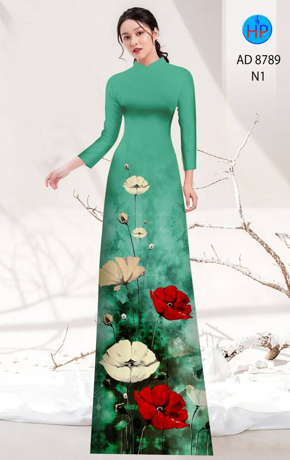Vải Áo Dài Hoa In 3D Vừa Ra AD 8789 48 Vải Áo Dài Hoa In 3D Vừa Ra  AD 8789
