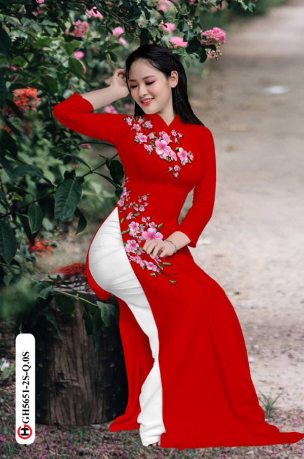 Vải Áo Dài Hoa In 3D Độc Đáo AD GH5651